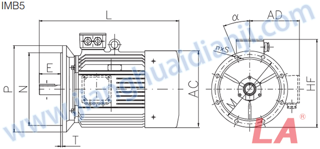 JHM系列變頻調速三相異步電動機外形及安裝尺寸圖 - 六安江淮電機有限公司