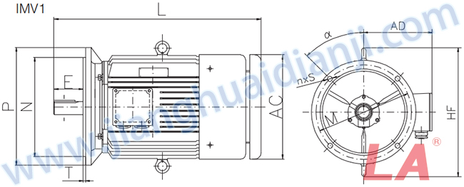 JHM系列變頻調速三相異步電動機外形及安裝尺寸圖 - 六安江淮電機有限公司