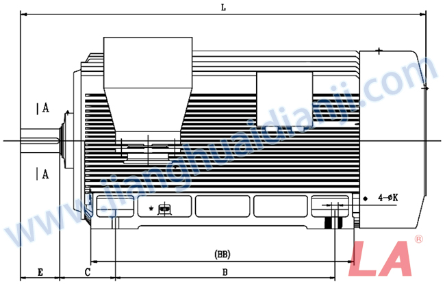 Y2系列緊湊型高壓三相異步電動機外形及安裝尺寸圖 - 六安江淮電機有限公司