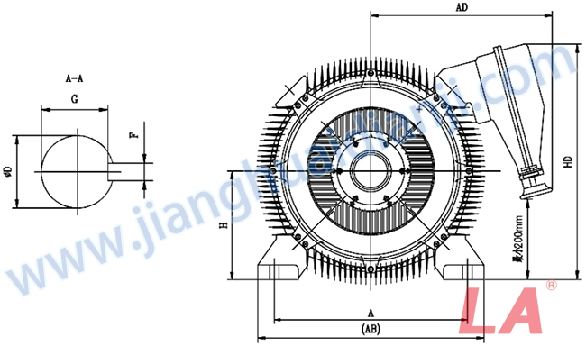 Y2系列緊湊型高壓三相異步電動機外形及安裝尺寸圖 - 六安江淮電機有限公司