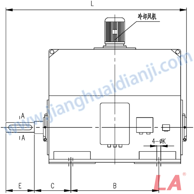 YP系列高壓變頻調(diào)速三相異步電動機(jī)安裝尺寸圖(IP54、IP55 6KV) - 六安江淮電機(jī)有限公司