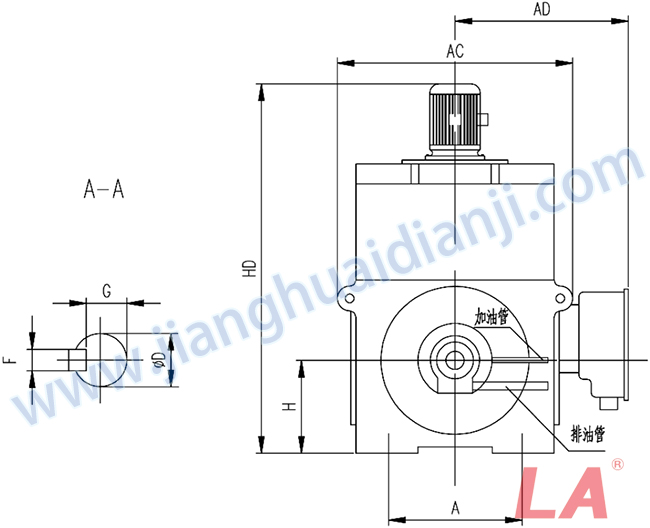 YP系列高壓變頻調(diào)速三相異步電動機(jī)安裝尺寸圖(IP54、IP55 6KV) - 六安江淮電機(jī)有限公司