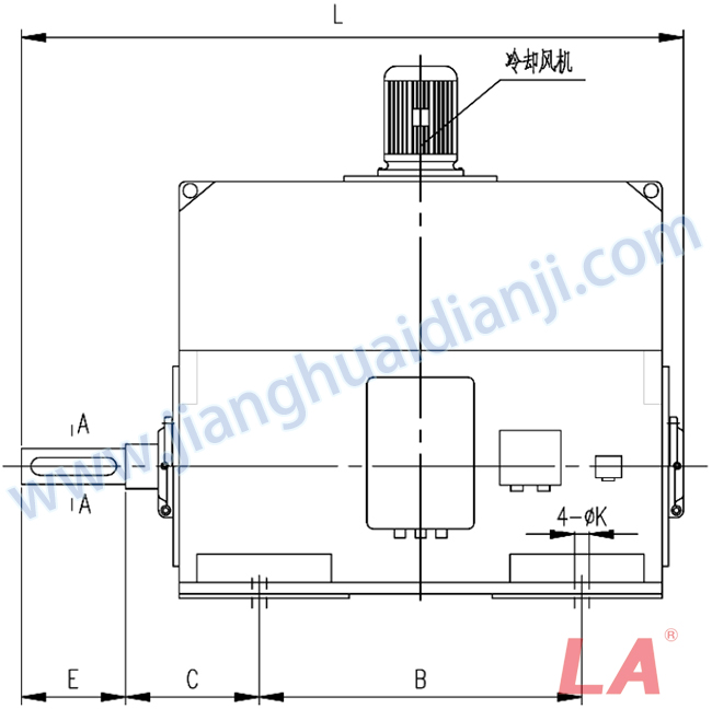 YP系列高壓變頻調(diào)速三相異步電動機(jī)安裝尺寸圖(IP54、IP55 10KV) - 六安江淮電機(jī)有限公司