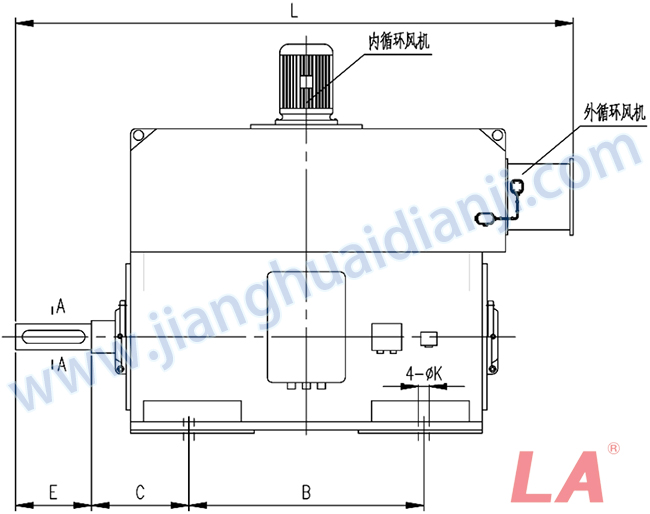 YMPS系列磨煤機(jī)用高壓三相異步電動(dòng)機(jī)安裝尺寸圖(IP54、IP55 6KV) - 六安江淮電機(jī)有限公司