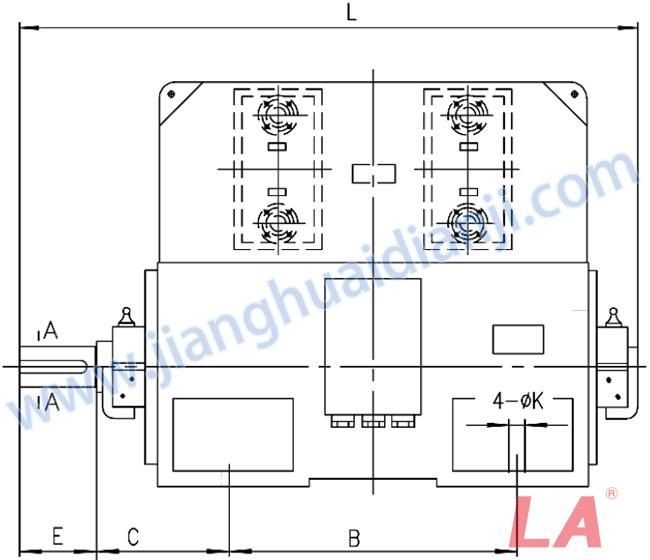 YKS系列大型高壓三相異步電動(dòng)機(jī)外形及安裝尺寸圖(YKS710-1000 IP44、IP54、IP55) - 六安江淮電機(jī)有限公司