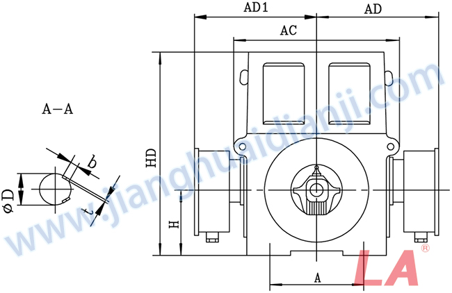 YR系列大型高壓三相異步電動機外形及安裝尺寸圖(YR710-800 IP23) - 六安江淮電機有限公司